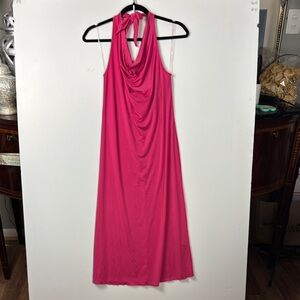 Sincerely Jules Vibrant Pink Halter Backless Dress NWT Sz L party sexy dating
